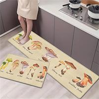 Mushrooms Plants Area Rug Kitchen Mat Non-Slip Oil Proof Floor Mat Livingroom Rug Indoor Outdoor Mat Bedroom Decor Bathroom Mat Entrance Rug Door Mat Lightinthebox