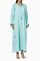 Embroidered Kaftan with Tassels - thumbnail