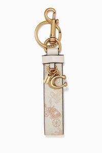 Loop Bag Charm in Horse & Carriage Print Canvas