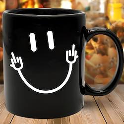 Smile Face Middle Finger Sarcasm Meme Funny Coffee Mugs Uniqo Gift For Friends Lightinthebox