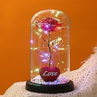 1PC Eternal Flower Gold Foil Rose Glass Cover for Gifts to Girlfriends Practical Love Valentine's Day Table Decoration Birthday Gifts to Mom and Friends Holiday Gifts Anniversary Gifts Lightinthebox - thumbnail