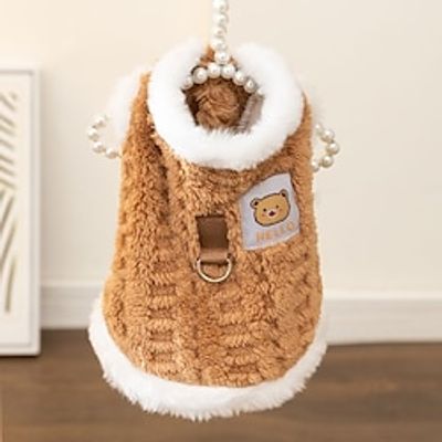 Japan And South Korea Cute Autumn And Winter Dog And Teddy Bear Tank Top With Vest As Base Two-piece Set Of Cat Fleece Jacket And Pet Dog Clothing Lightinthebox