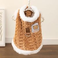 Japan And South Korea Cute Autumn And Winter Dog And Teddy Bear Tank Top With Vest As Base Two-piece Set Of Cat Fleece Jacket And Pet Dog Clothing Lightinthebox - thumbnail