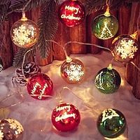 LED Christmas Stars Snow Globe Fairy String Lights 2m 10LEDs Battery Powered Christmas New Year Party Holiday Home Decoration Hanging Lights miniinthebox - thumbnail