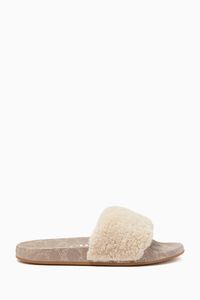 Ulla Slides in Shearling & Signature Canvas