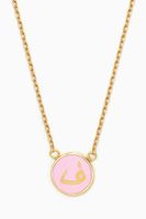 Mina "F" Round Enamel Necklace in 18kt Yellow Gold Mina "F" Round Enamel Necklace in 18kt Yellow Gold