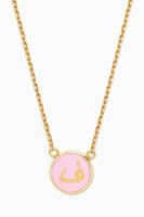 Mina "F" Round Enamel Necklace in 18kt Yellow Gold - thumbnail