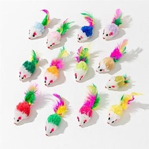 pet products manufacturer simulation plush mouse doll set feather mouse resistant to scratching and grinding teeth cat toys Lightinthebox