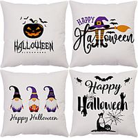 Halloween Double Side Cushion Cover 4PC Soft Decorative Square Throw Pillow Cover Cushion Case Pillowcase for Bedroom Livingroom Superior Quality Machine Washable Indoor Cushion for Sofa Couch Bed Chair Lightinthebox - thumbnail