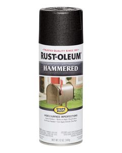 RustOleum Hammered Metal Finish Spray Black 12Oz