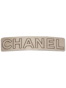 Chanel Pre-Owned Chanel embossed hair barrette - SILVER