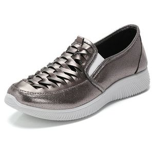 Hollow Out Shiny Flat Loafers