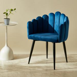 Velvet Shell Shaped Upholstered Armchair