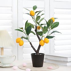 Realistic Lemon Tree Potted Plant Lightinthebox