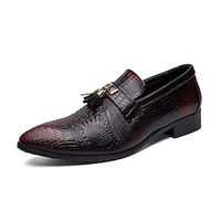 Men's Loafers  Slip-Ons Casual Classic Daily Office  Career PU Wine Black Spring Summer Lightinthebox - thumbnail