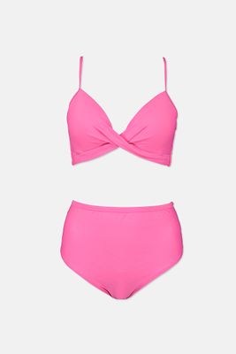 Womens Plain 2pcs. Swimwear  Pink