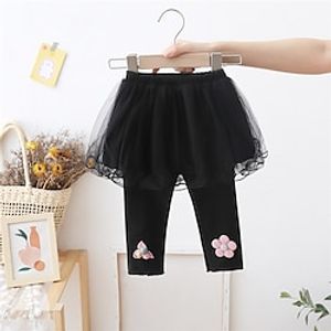 Toddler Girls' Leggings Solid Color Cute School 3-7 Years Winter Black Dark Gray Beige  Fall Lightinthebox