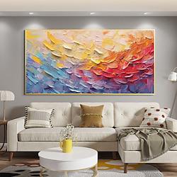 Hand Painted Colorful Flower Thick Oil Painting On Canvas Artist Blooming Flower Landscape Art Living Room Decor Painting Wall Decor Painting No Frame Lightinthebox