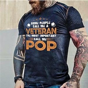 Men's Unisex T shirt Tee 3D Print Graphic Prints Letter Crew Neck Street Daily Print Short Sleeve Tops Designer Casual Big and Tall Sports Navy Blue / Summer miniinthebox