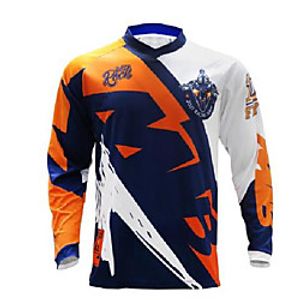 CAWANFLY Men's Long Sleeve Cycling Jersey Summer OrangeWhite Bike Top Mountain Bike MTB Road Bike Cycling Quick Dry Sports Clothing Apparel  Micro-elastic Lightinthebox