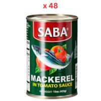 Saba Mackerel In Tomato Sauce - 425 Gm Pack Of 48 (UAE Delivery Only)