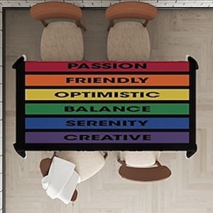 LGBT Pattern Rectangular Tablecloth Water Resistance Antiwrinkle Spillproof Soft for Dining Room, Buffet Banquet Parties and Holiday Dinners Lightinthebox
