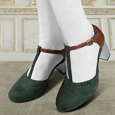 Women's Heels Pumps Mary Jane Plus Size Party Outdoor Kitten Heel Round Toe Elegant Vacation Vintage Suede Buckle T-Strap Black Royal Blue Green Lightinthebox Women's Heels Pumps Mary Jane Plus Size Party Outdoor Kitten Heel Round Toe Elegant Vacation Vintage Suede Buckle T-Strap Black Royal Blue Green Lightinthebox