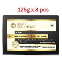 Khadi Organique Activated Bamboo Charcoal Soap 125G (Pack Of 3)