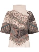 Etro oversized paisley-print ribbed jumper - NEUTRALS