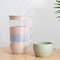 Wheat Straw Straw 4 Color Cups Suitable For Children, Young Children, Adult Dishwashers, Coffee Cups Suitable For Water, Tea, Milk, Juice for Restaurants Lightinthebox - thumbnail