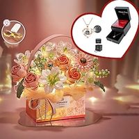 New Building Block Flower Rose Building Block Toy Magic Powder Portable Flower Bouquet Gift Box Series Gifts For Girls Valentine's Day for Girls Lightinthebox - thumbnail