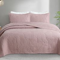 European and American Minimalist Pure Cotton Bed Cover Three Piece Set with Palm Leaf Embroidery and Stitching Quilt Solid Color Washed Bed Sheet Weighted Blanket Duvet Cover Quilt Bedspread Lightinthebox - thumbnail