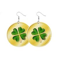 Ireland's New Green Earrings Trend Multi-element Leather Ear Hook St. Patrick's Day Earrings Lightinthebox - thumbnail