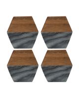 Typhoon Elements Marble & Acacia Coasters Set of 4