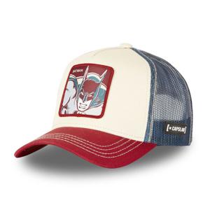 Capslab DC Comics Batman Flashy Unisex Adult Trucker Cap - Beige / Blue / Red