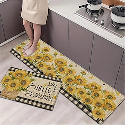 Sunflowers Farmhouse Area Rug Kitchen Mat Non-Slip Oil Proof Floor Mat Livingroom Rug Indoor Outdoor Mat Bedroom Decor Bathroom Mat Entrance Rug Door Mat Lightinthebox