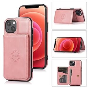 Phone Case For Apple Wallet Card iPhone 13 Pro Max 12 Mini 11 X XR XS Max 8 7 with Stand Shockproof Card Holder Slots Solid Colored PU Leather miniinthebox