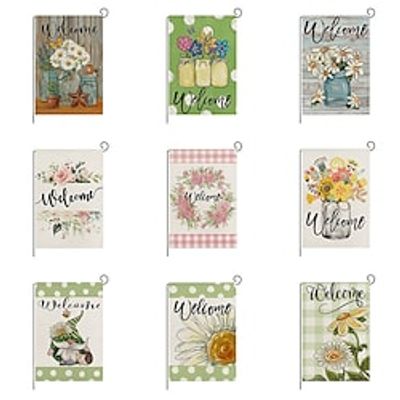 Flower Garden Flags Double Sided Fiberflax Flower Themed Garden Flag, Small Yard Flag for Outdoor Decorations 12x18 Inch (3045cm) miniinthebox