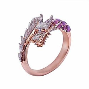 dragon ring devil tail arrows enamel crystal rings gothic dragon engagement anniversary party statement rings simple fashion creative jewelry for women men gift plated rose gold Lightinthebox