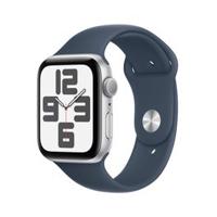 Apple Watch SE (2023) GPS 40mm Silver Aluminium Case with Storm Blue Sport Band - Medium/Large (MRE23QA/A)