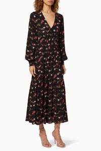 Angus Trailing Florals Viscose Crêpe Dress
