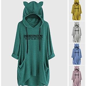 Inspired by Christmas Cat Ear More Costumes Hoodie Sweatshirt Oversized Hoodie Animal Graphic Hoodie For Women's Girls' Adults' Hot Stamping Spandex Homecoming Vacation Lightinthebox