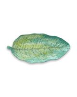 Tarhong Tropical Leaf Green Bamboo, Platter 7.25 x 15 Inch