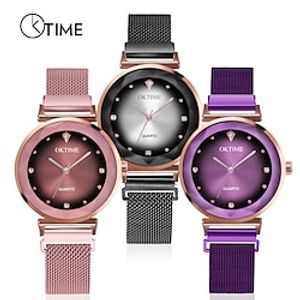 Oktime Quartz Watch for Women Analog Quartz Stylish Minimalist Elegant Diamond Metal Stainless Steel Friends Birthday miniinthebox