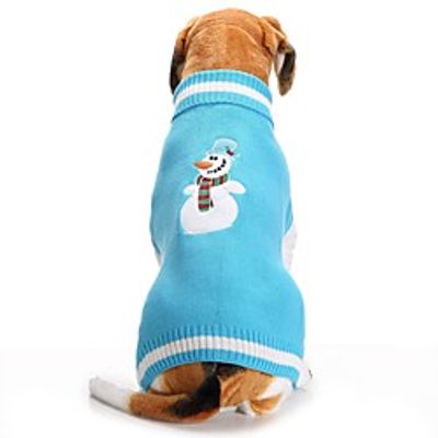 Dog Cat Sweater Print Simple Style Winter Dog Clothes Puppy Clothes Dog Outfits Blue Costume for Girl and Boy Dog Polyester XXS XS S M L XL miniinthebox