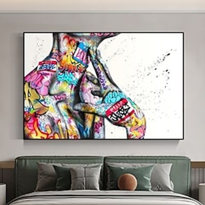 Banksy Body Graffiti Street Art Wall Artworks Handpainted On Canvas For Living Room Office Bedroom Home Decor Rolled Canvas No Frame Unstretched miniinthebox