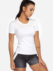 White Plain Crew Neck Short Sleeves Gym Tops