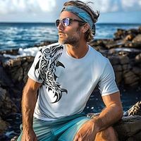 Carefree Interlude X Joshua Jo Men's Fish Printed Vacation Short Sleeve T Shirts Lightinthebox