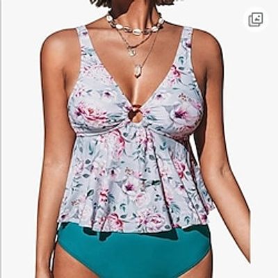 Women's Swimwear Bikini 2 Piece Normal Swimsuit 2 Piece Floral Pink Bathing Suits Sports Beach Wear Holiday miniinthebox