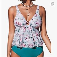 Women's Swimwear Bikini 2 Piece Normal Swimsuit 2 Piece Floral Pink Bathing Suits Sports Beach Wear Holiday miniinthebox - thumbnail